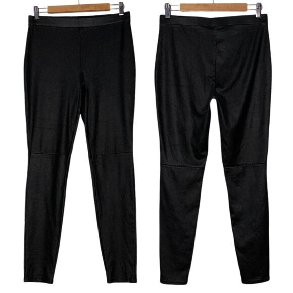 Trouve leggings black faux leather High Waisted Skinny Pants women's size medium - Picture 1 of 16